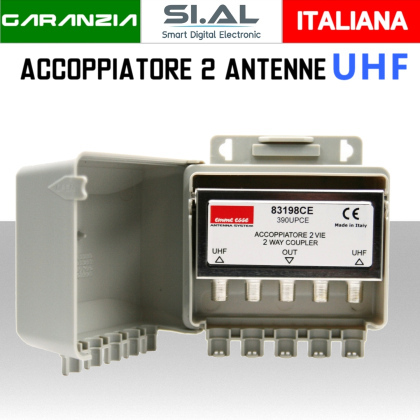 Accoppiatore antenna TV  2 ingressi banda UHF Emme esse