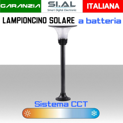 Lampioncino LED energia solare da giardino IP65 luce naturale e calda lumen 600