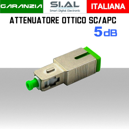 Attenuatore ottico da 5 dBm monomodale preintestato SC/APC