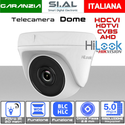 Telecamera Dome 5MP con ottica fissa da 2.8 mm per esterno IP66