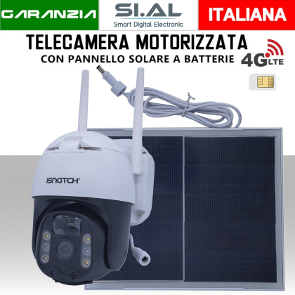 Telecamera con pannello solare motorizzata a batterie sim 4G LTE 