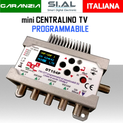 Centralina TV programmabile 4 ingressi VHF/UHF Filtri digitali N.E.L. DT154P