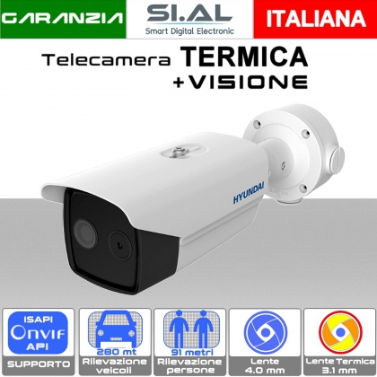 Telecamera IP Termica Ibrida a Doppio Sensore con Rilevamento Termico  Temperatura Incendi Video Analisi Rilevazione Umana