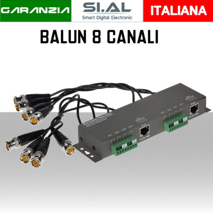 Adattatore Balun 8 canali per telecamere videosorveglianza AHD 