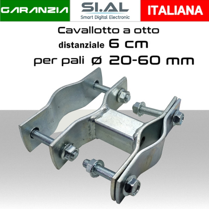 Cavallotto distanziatore per pali antenna diametro 20- 60 mm separatore 6 cm