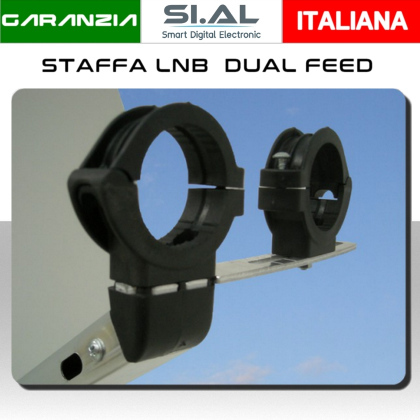 Staffa dual feed regolabile da 6 -18 gradi per parabola satellitare