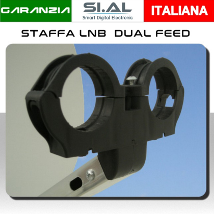 Staffa Universale In Plastica Per LNB – Per Braccio Da 25 Mm, Sostituzione Per Parabola Satellitare