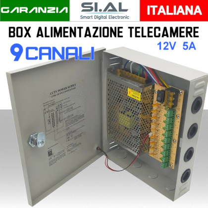 Quadro di alimentazione per telecamere 9 canali Uscite 12V 5A