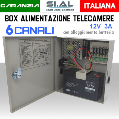  Quadro di alimentazione per 6 telecamere con Funzione UPS