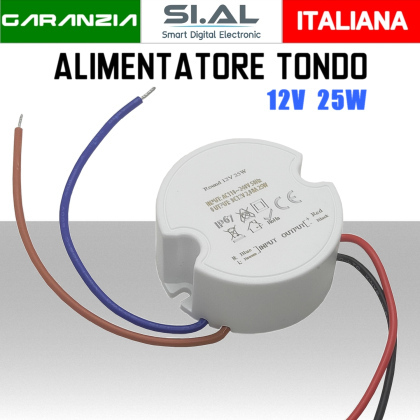 Mini alimentatore 12V da incasso 25W per LED e Telecamere 