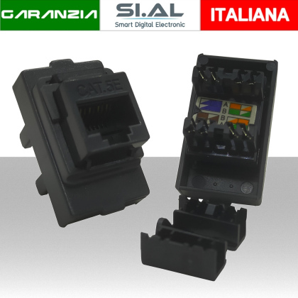 Presa di rete RJ45 CAT.5e Nera