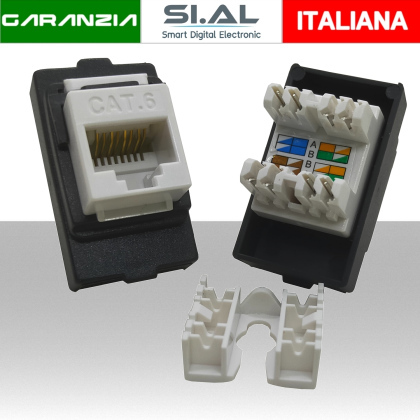  Presa di rete RJ45 CAT.6 Bianca