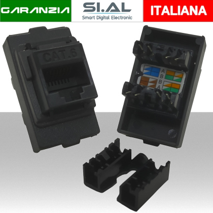  Presa di rete RJ45 CAT.6 Nera