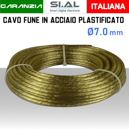 Fune in acciaio diametro 7 mm per tiranti 100 metri