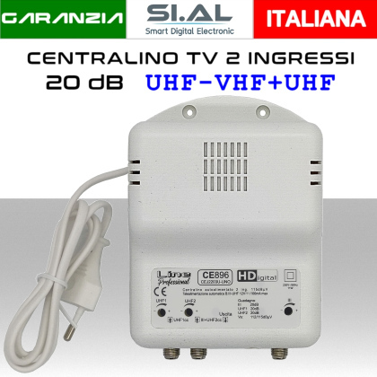 Centralino antenna TV da interno 2 ingressi BIII/UHF-UHF 20dB serie CE896L-5G
