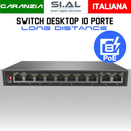 Switch PoE Ethernet 10 Porte Lan modello SUN-POE31108PL