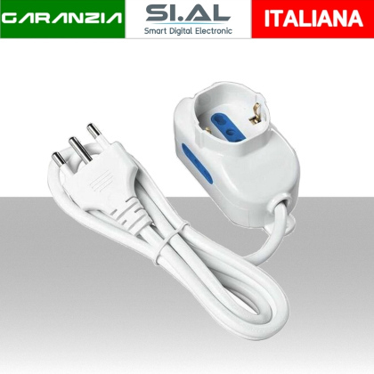 Multipresa elettrica 3 posti  Bipasso Schuko 10/16A con Spina e cavo da 1,3 metri 