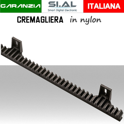 Cremagliera per cancelli scorrevoli automatici nera in NYLON 