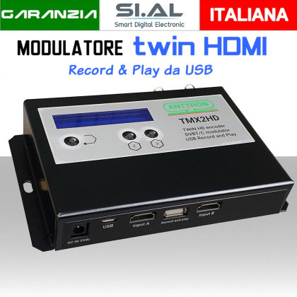 Modulatore HDMI TWIN con USB rec-player Anttron TMX2HD 