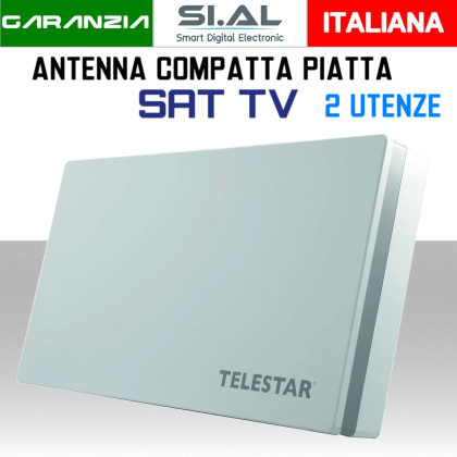 Antenna Satellitare Piatta a 2 utenze da balcone DIGIFLAT 