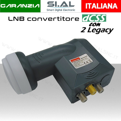 Lnb dCSS con 2 Legacy illuminatore per parabola Emme Esse 80190SA2