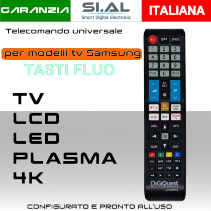 Telecomando universale per TV SAMSUNG con tasti fluo come l'originale 