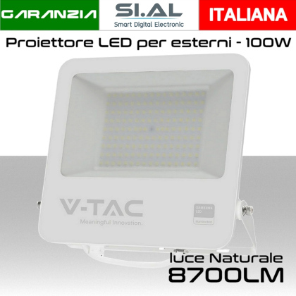 Faretto LED per esterno 100W Bianco Luce naturale 4000K IP65