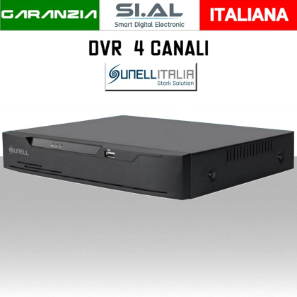 DVR per telecamere 5MP ibrido 4 canali BNC 2 IP Sunell 