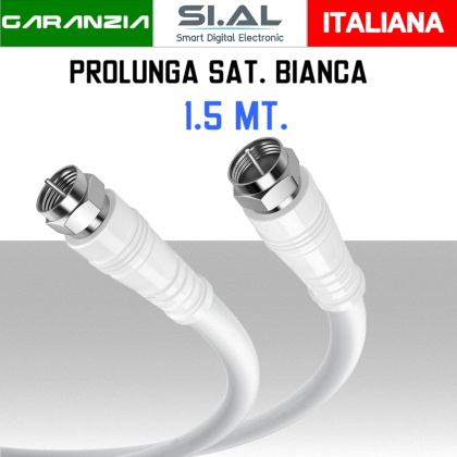 Cavo Antenna Satellitare prolunga da 1,5 metri bianca
