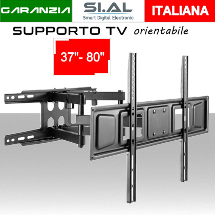 Supporto TV orientabile staffa muro per schermi da 37