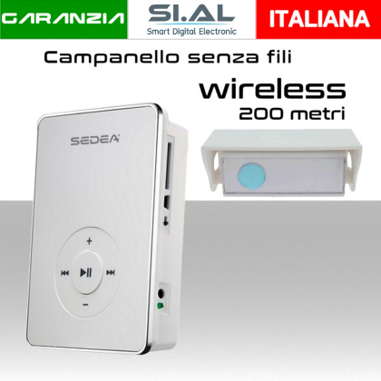 Campanello senza fili  a batteria portata 200 metri con MP3