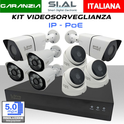 KIT Videosorveglianza IP Poe 8 telecamere 5MP Sony Starvis