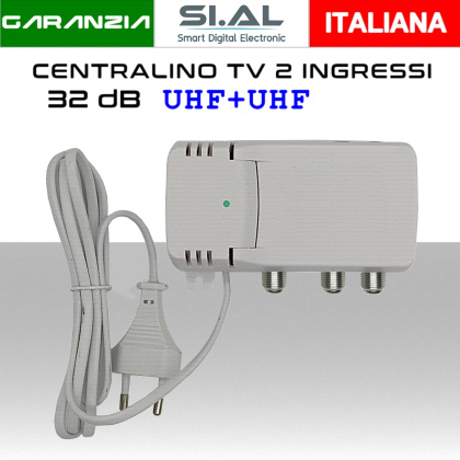 Centralino antenna TV da interno 2 ingressi UHF-UHF 32dB serie PRO
