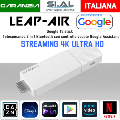 TV Stick 4K google tv con wifi bluetooth internet Streaming Strong LEAP-AIR 