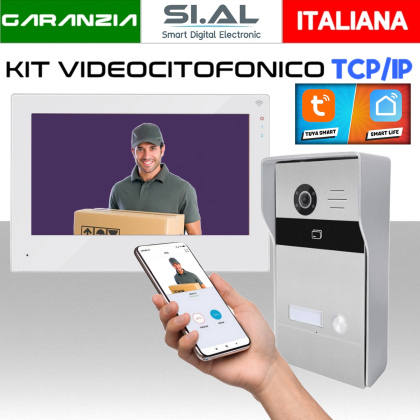 Videocitofono IP con Targa esterna 1 pulsante RFID e Monitor 7