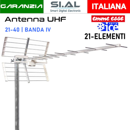 Antenna UHF BANDA IV canali 21-40 bianca Emme Esse 21B40