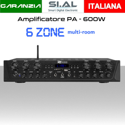 Amplificatore audio 6 zone 600 w