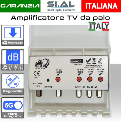 1020 Amplificatore 4 ingressi 37dB guadagno