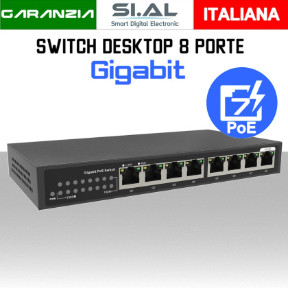 Switch PoE Ethernet 8 Porte Lan modello HT-POE31064PL
