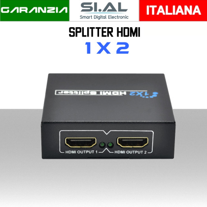 Splitter HDMI a 2 uscite sdoppiatore di segnale su 2 tv/monitor 