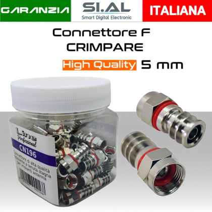 Connettori F A Crimpare Per Cavo Da 5 Mm Con Doppio O-Ring