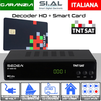 Decoder TNTSAT ST 5400 HD con scheda ufficiale TV francese