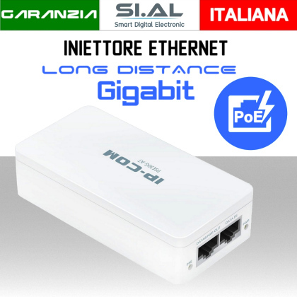 Iniettore PoE Ethernet Gigabit 30W per Telecamere IP e Access Point IP-COM PSE30G-AT