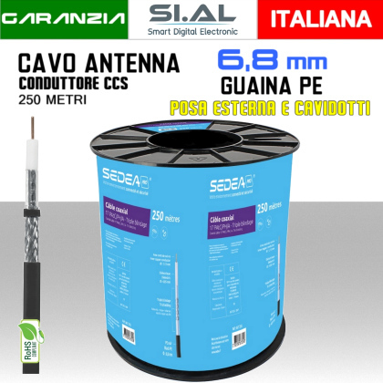 SA0757 Cavo tv bobina 250 metri PE