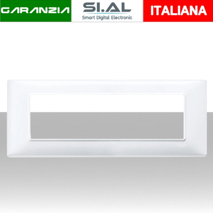 placca 7 moduli bianca