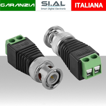 Connettore BNC Maschio con morsetti a vite per telecamere 
