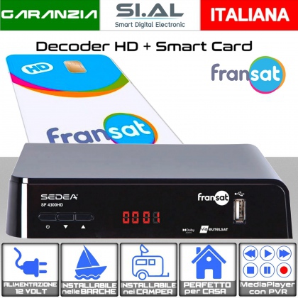 Decoder Fransat SF 4300 HD  con scheda ufficiale TV francese 