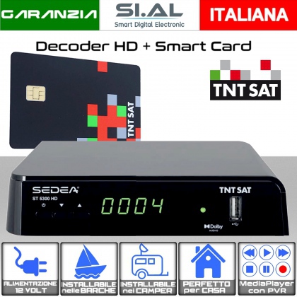 Ricevitore TNTSAT ST 5300 HD con Smart card PVR/USB 12 Volt