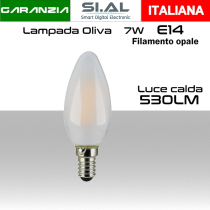 Lampadina E14 a filamento opale 7w Lampadina E14 a filamento opale 7w