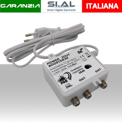 sa2832 amplificatore tv da interno autoalimentato 28dB 2 OUT